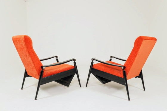 Image 1 of Set di due poltrone Mid-Century, funzione pieghevole, condizioni originali, anni '60