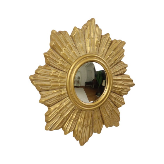 Image 1 of Golden Sunburst Plaster Sunburst Mirror