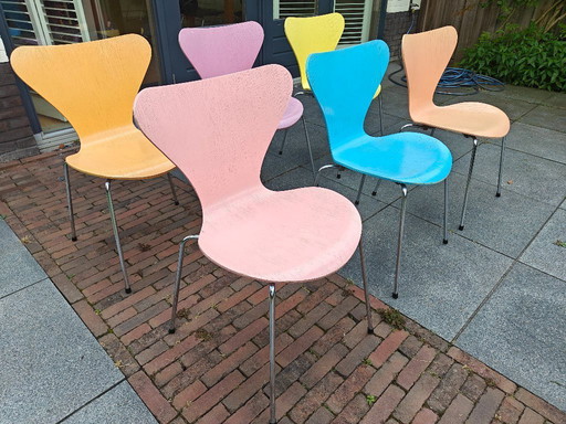Frtiz Hansen Arne Jacobsen chaises papillon set of 6