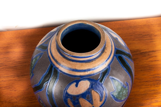 Image 1 of Vaso in ceramica multicolore, periodo Art-Nouveau, manifattura Revernay, 1910 circa.