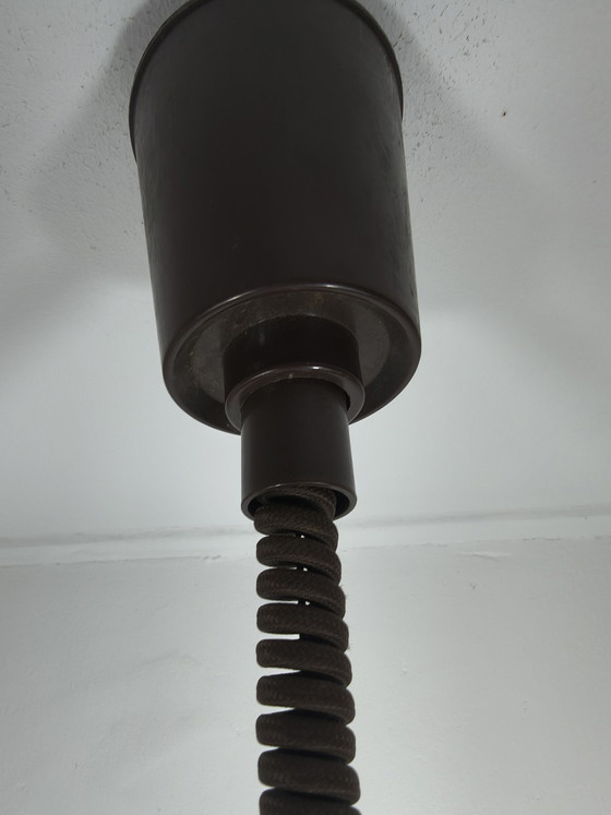 Image 1 of Vintage opal glass pendant lamp with wavy rim (± 1930s–1950s)