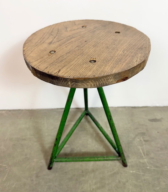 Image 1 of Grüner Werkstatthocker im Industriestil, 1960er Jahre