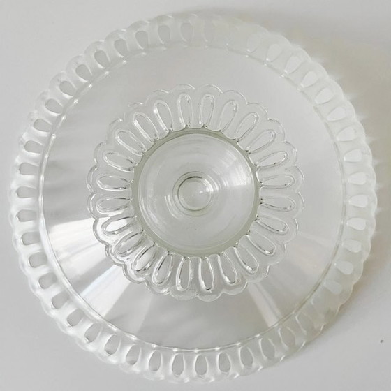 Image 1 of Ciotola per frutta e dessert in cristallo vintage di metà secolo con piede, cristallo anni '60