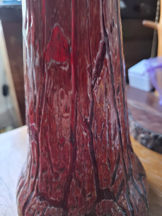 Large 37cm Vintage Mid-Century Cased Art Glass Statement Vase - Flawless Mint Condition (photo 6 of 6)