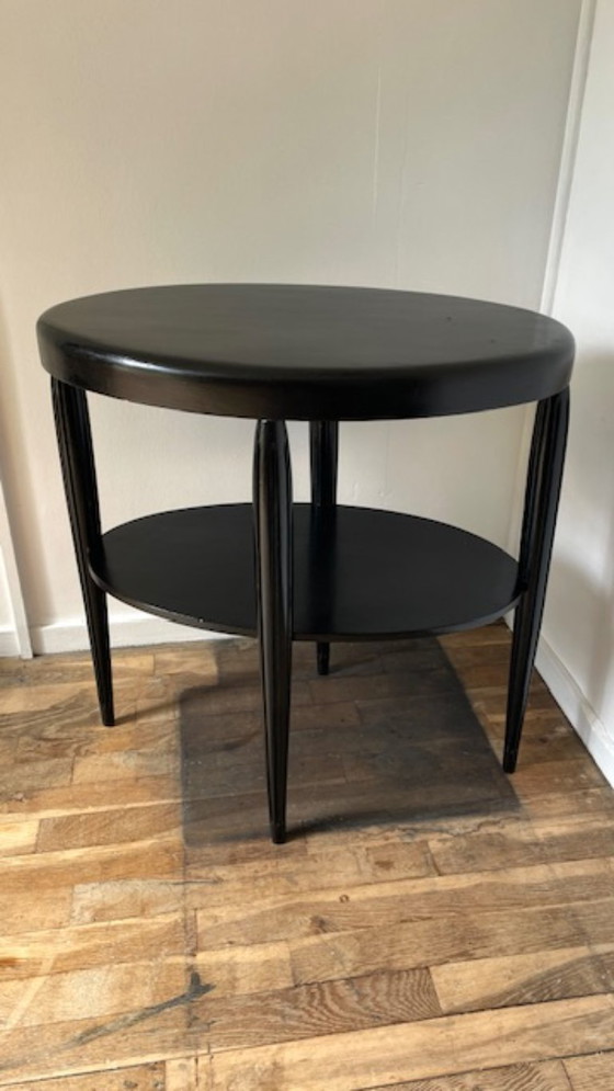 Image 1 of Art Deco Black Wood Console Table