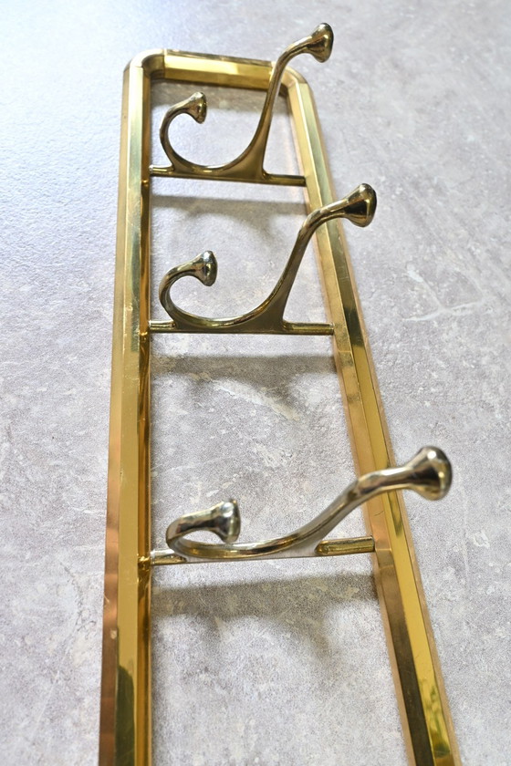 Image 1 of Messing Art Deco Wandgarderobe 1940er-1950er Jahre