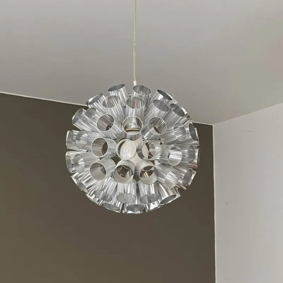 Lampada a sospensione Spoutnik. 1980. Space age., Lampade a sospensione, Metallo, Argentato (foto 5 di 6)