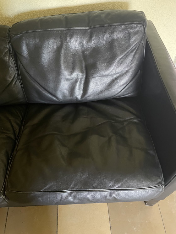 Image 1 of Divano a 3 posti in pelle nera De Sede