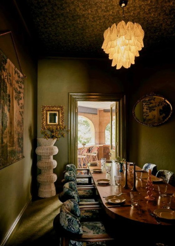 Image 1 of Handmade 100% LINEN 'Golden Tapestry' wall hanging - 17th century fragment print - ready to hang