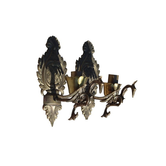 Image 1 of Pair wall lamp of vintage in bronze 1950