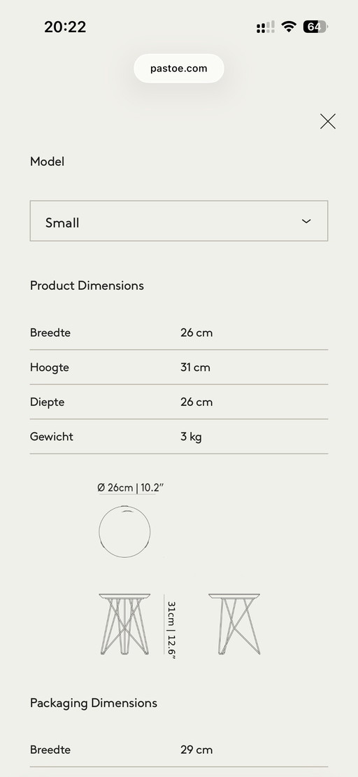 Pastoe IJhorst side table small, fenix black, small, nieuw (winkel 424€)