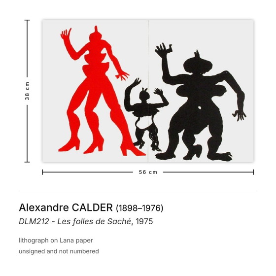 Image 1 of Alexandre CALDER DLM212 - Litografía Les folles de Saché 1975