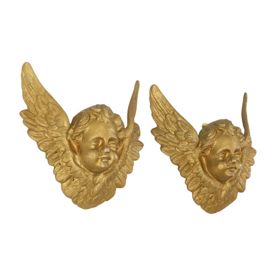 Image 1 of Teste d'angelo in metallo dorato