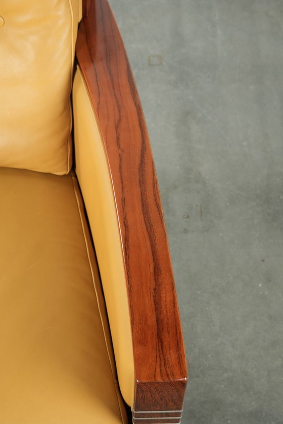 Image 1 of Fauteuil jaune de style Art déco, modèle Frank, de la série Decoforma, signé Schuitema, en bon état.