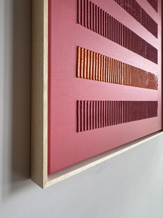 Rose & Orange Texture Painting (50x70 cm) – Paintings & Drawings, Canvas, Wood (photo 4 of 6)