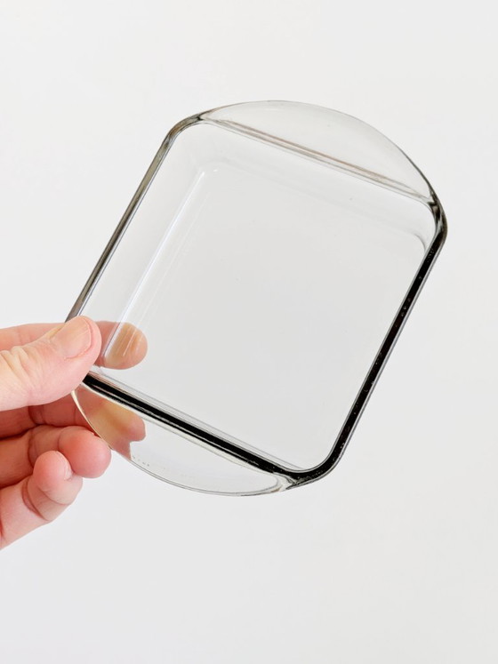 Image 1 of Danish Teak Serving Set, 3 Smoked Glass Bowls Original Spoon and Fork, Midcentury Kabaret Tray