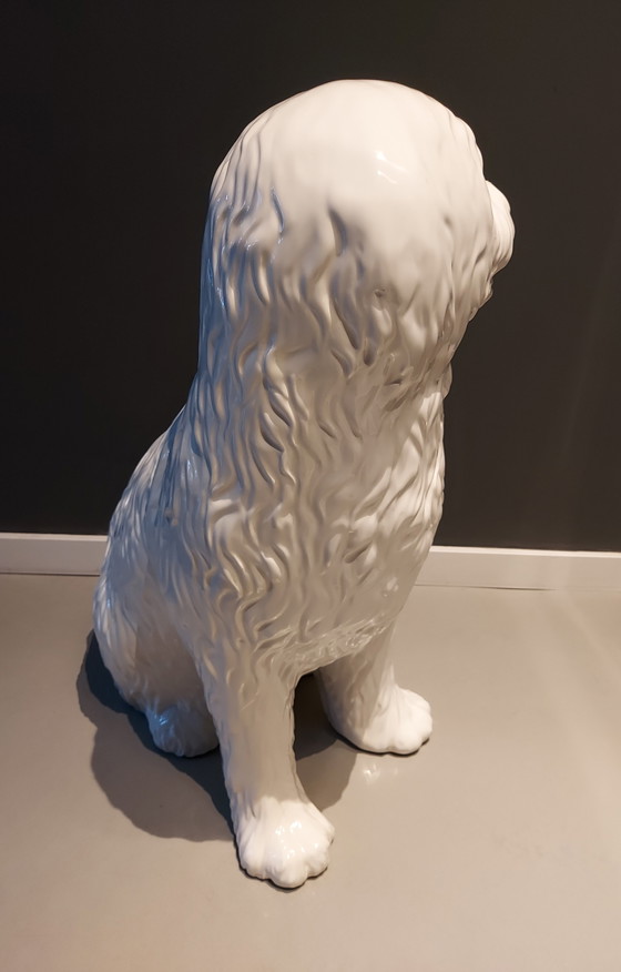 Image 1 of Statua di cane in ceramica italiana d'epoca alta 70 cm