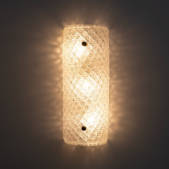 Image 1 of Coppia di applique da parete moderne in vetro di Murano italiano con texture