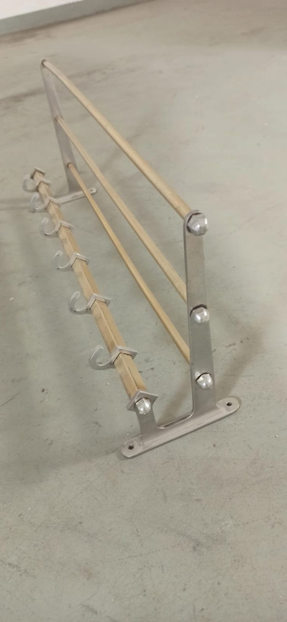 Image 1 of Vintage Art Deco Wall Mounted Coat Rack