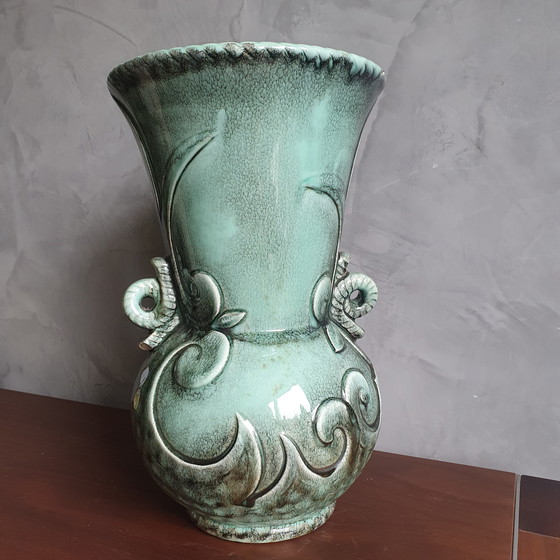 Image 1 of Vintage Mint Green Jasba Germany Vase From The Sixties