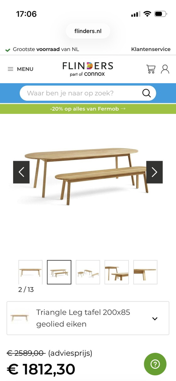 Image 1 of Hay triangle leg table (200x85cm)