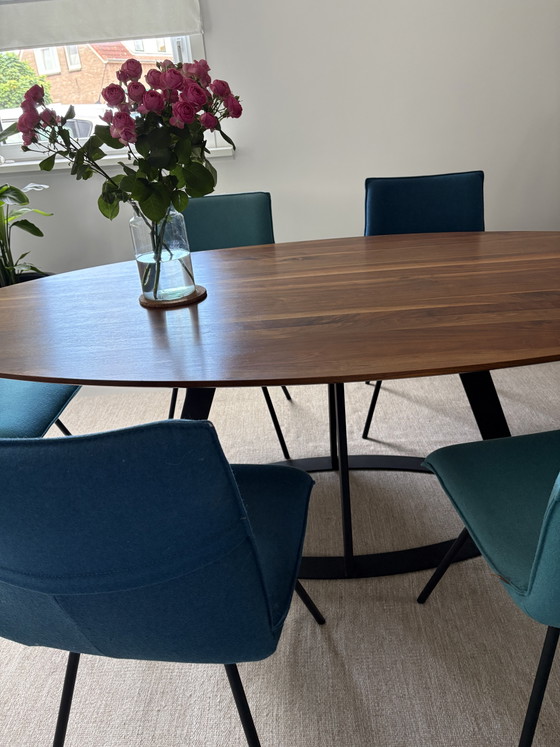 Ovale Houten Design Eettafel 225 X 115 Cm Met 6 Enzo Luca Stoelen – Eetkamerset, Other (photo 4 of 14)