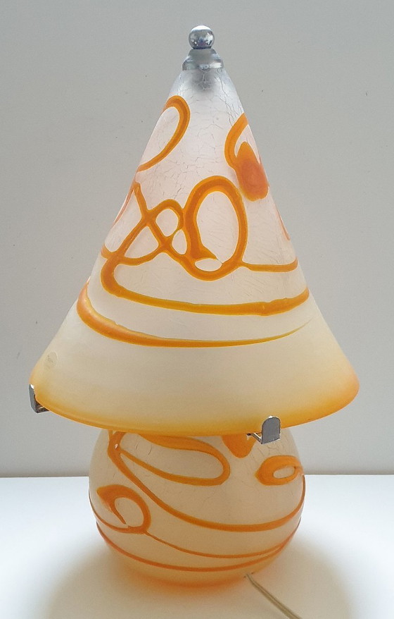 Image 1 of Lampada da tavolo vintage a forma di fungo Simais fatta a mano