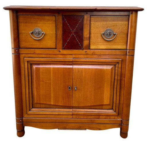 Small antique cherry wood entryway sideboard