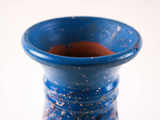 Image 1 of Blue ceramic vase, Danish design, 1970s, made in Denmark