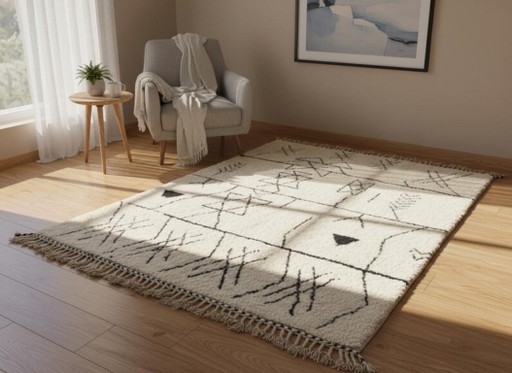 Alfombra tradicional marroquí de 250 cm x 150 cm.