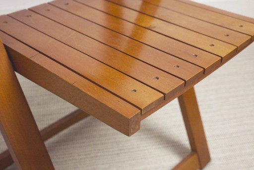 Vintage Trieste-Style Folding Chair Mid Century Wooden Folding Chair – eetkamerstoelen (photo 2 of 9)