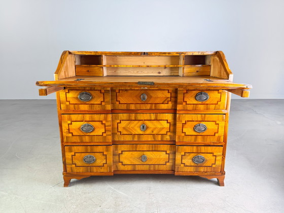 Image 1 of Cómoda secreter barroca original de 1700 en nogal antiguo