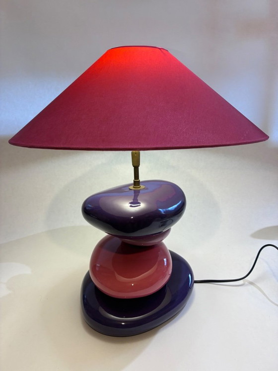 François Châtain Vintage Lamp Roze & Violet – Made In France – François CHATAIN, Tafellampen, Ceramic (photo 2 of 5)