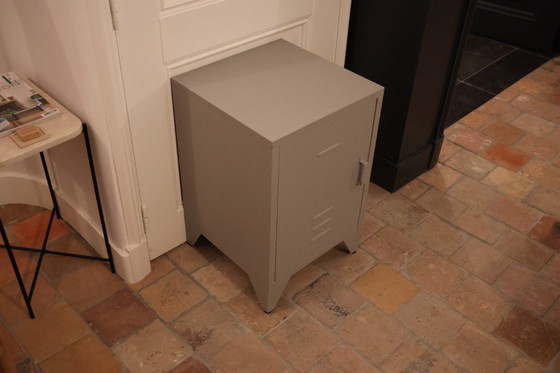 Image 1 of 1x Vipack Bedside table, Bronxx with door metal-matt gray