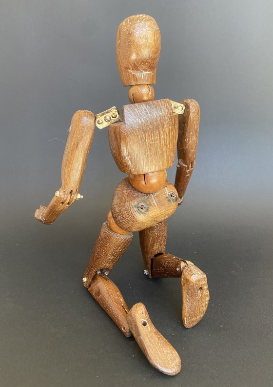 Image 1 of Sculptural Vintage Wooden Lay Figure with Aged Patina