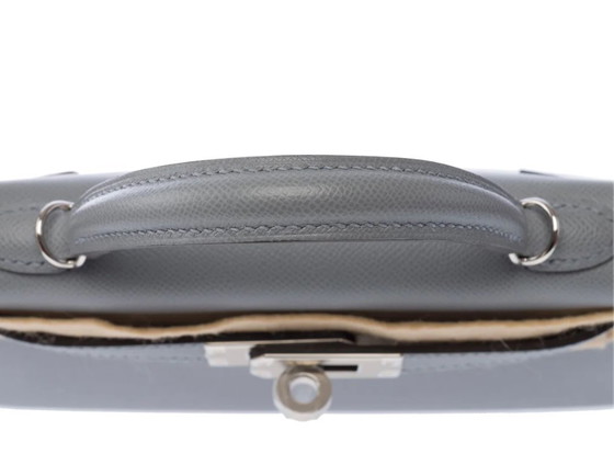 Image 1 of Sac HERMES Kelly Mini en Cuir Gris - 103477 Prix soldé