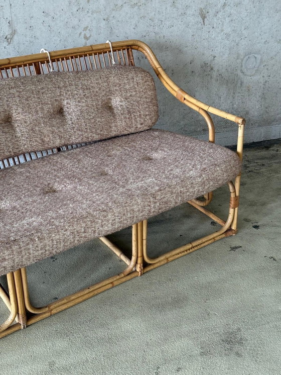 Image 1 of Divano a 3 posti in bambù boho di metà secolo / divano