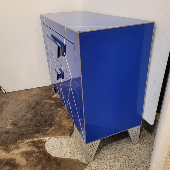 Image 1 of Cómoda en Cristal Azul, Estilo Art Déco, S. XXI