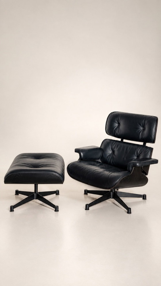 Lounge stoel Eames VITRA Model 670 & 671 – Verstelbare relaxstoel, Leer, Hout (photo 2 of 14)