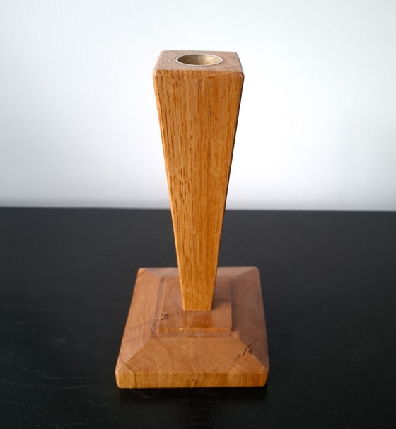 Image 1 of Chandelier Art Déco vintage en chêne, années 1920/1930