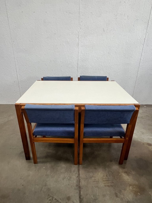 Vintage Extendable Dining Table with Chair, Cees Braakman for Pastoe, 1960s