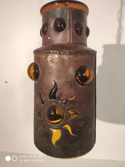 Felipe Definger Amber handgeblazen lamp