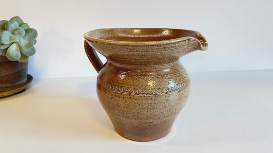 Image 1 of Vintage Glazed Stoneware Pitcher/Vase