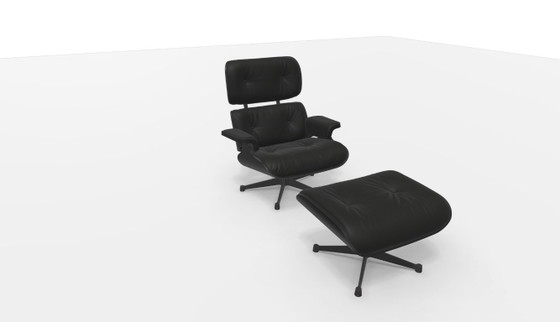 Image 1 of Originele Vitra Eames Lounge Chair + Ottoman – Tijdloos Design (2002)
