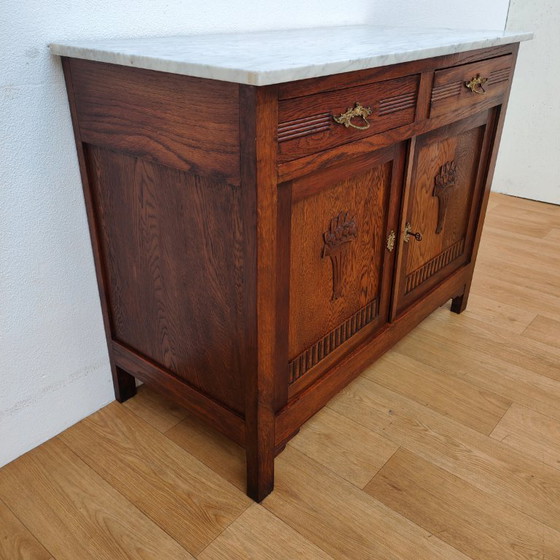 Image 1 of Vintage antique dresser/sideboard with marble top.