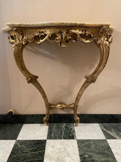 Wall console marble baroque mid-century