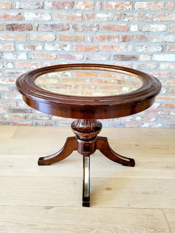 Image 1 of Mesa auxiliar con tapa de latón estilo Imperio/Hollywood Regency