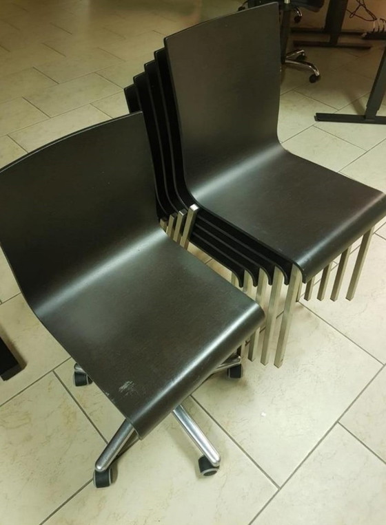 Image 1 of 5 x Pedrali Kuadra 1321 in Eiche Wenge + 1 passender Bürostuhl im gleichen Design