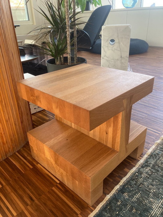 Image 1 of 2 rari tavolini laterali quadrati di piccole dimensioni della Gelderland – in rovere massello, design di Roderick Vos