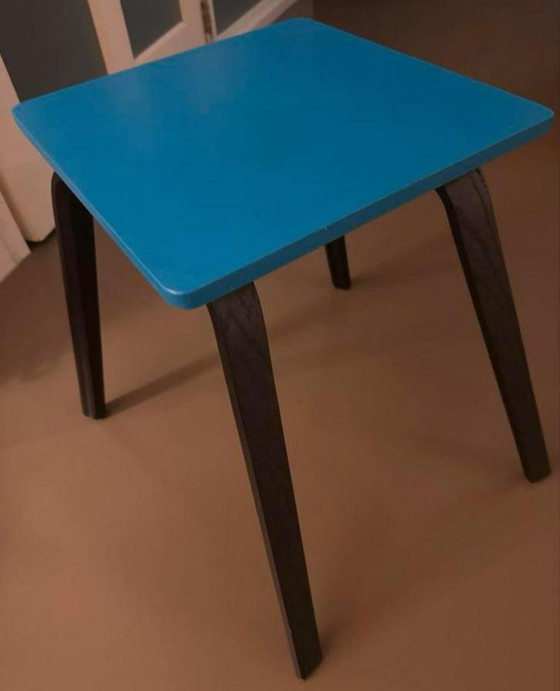 Image 1 of Stylish wooden blue and black side table